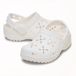 NWT Crocs Kids Cream Clogs New Floral Girls Toddler Slip On Shoes
